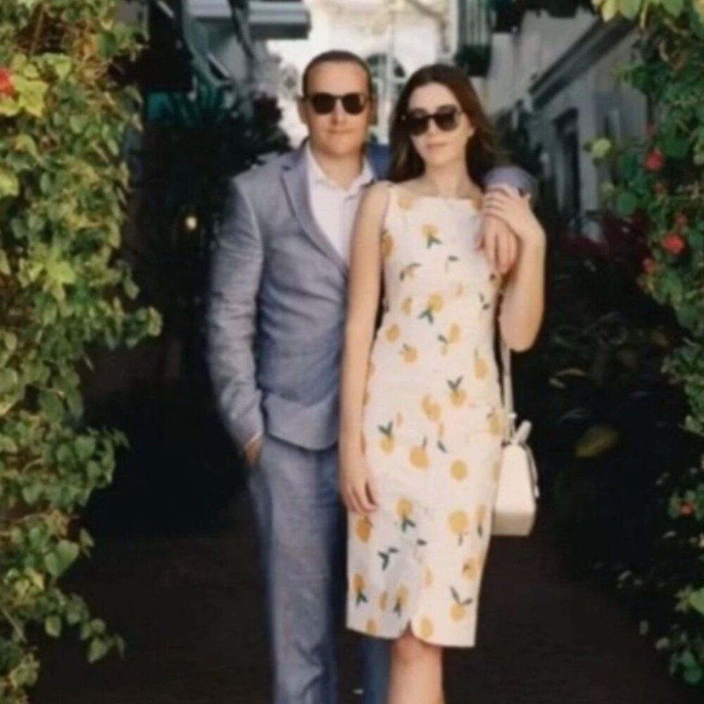 Anthropologie Dylan Mierzwinski by Maeve Colette Midi Dress Oranges Peaches S - Picture 2 of 4